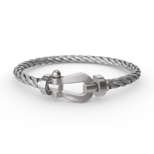 [Leaves]FORCE LARGE HORSESHOE BRACELET - WHITE GOLD