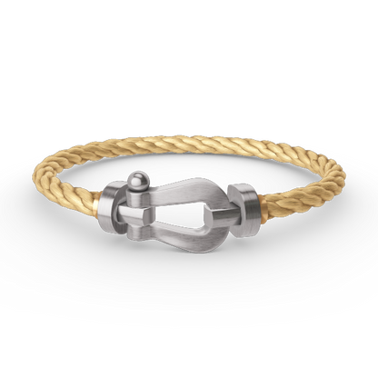 [Leaves]FORCE LARGE HORSESHOE BRACELET - WHITE GOLD