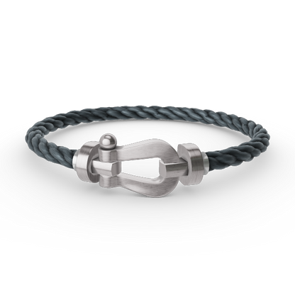 [Leaves]FORCE LARGE HORSESHOE BRACELET - WHITE GOLD