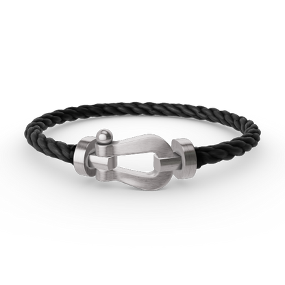 [Leaves]FORCE LARGE HORSESHOE BRACELET - WHITE GOLD