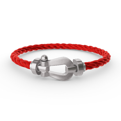 [Leaves]FORCE LARGE HORSESHOE BRACELET - WHITE GOLD
