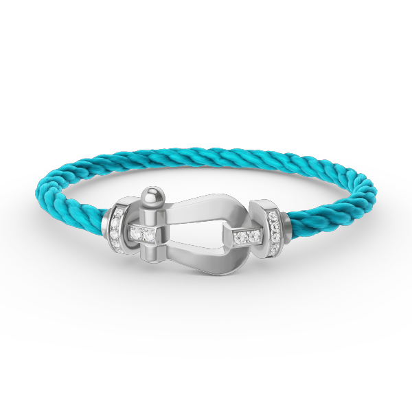 [Leaves]FORCE LARGE HORSESHOE HALF DIAMOND BRACELET - WHITE GOLD