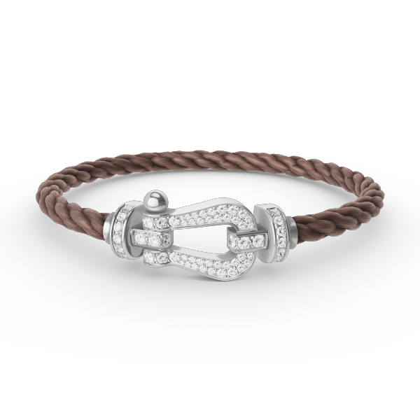 [Leaves]FORCE LARGE HORSESHOE FULL DIAMOND BRACELET - WHITE GOLD