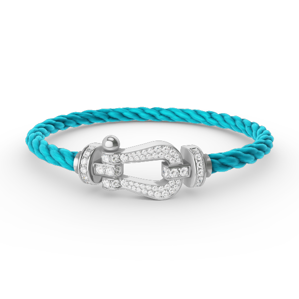 [Leaves]FORCE LARGE HORSESHOE FULL DIAMOND BRACELET - WHITE GOLD