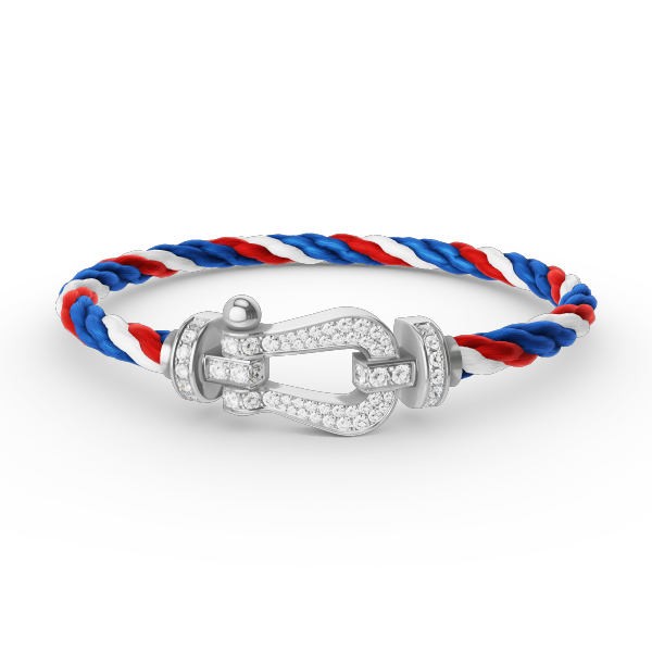 [Leaves]FORCE LARGE HORSESHOE FULL DIAMOND BRACELET - WHITE GOLD