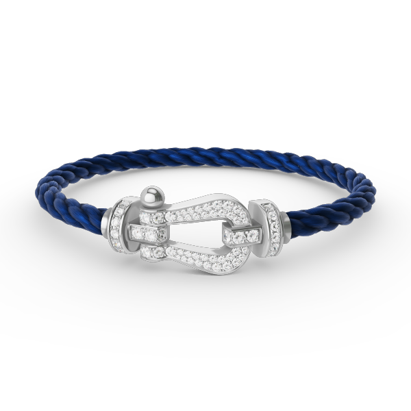 [Leaves]FORCE LARGE HORSESHOE FULL DIAMOND BRACELET - WHITE GOLD