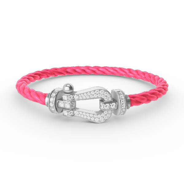 [Leaves]FORCE LARGE HORSESHOE FULL DIAMOND BRACELET - WHITE GOLD