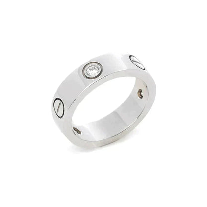 [Leaves]LOVE RING 5.5MM 3 DIAMONDS SILVER