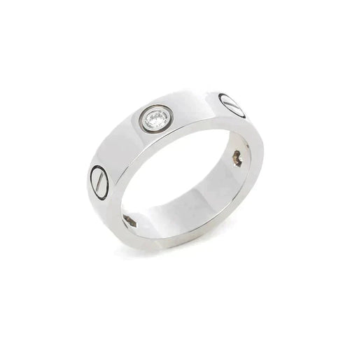 [Leaves]LOVE RING 5.5MM 3 DIAMONDS SILVER