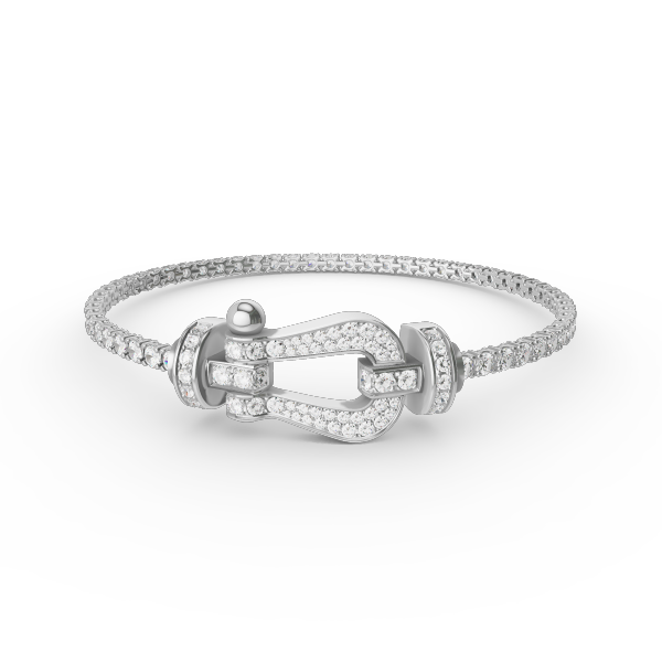 [Leaves]FORCE  LARGE HORSESHOE FULL DIAMOND TENNIS BRACELET