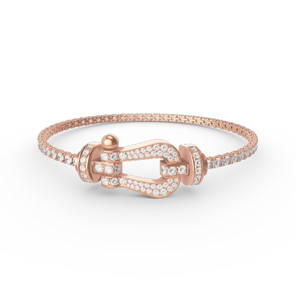 [Leaves]FORCE  LARGE HORSESHOE FULL DIAMOND TENNIS BRACELET