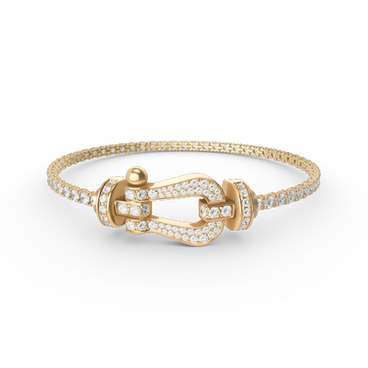 [Leaves]FORCE  LARGE HORSESHOE FULL DIAMOND TENNIS BRACELET